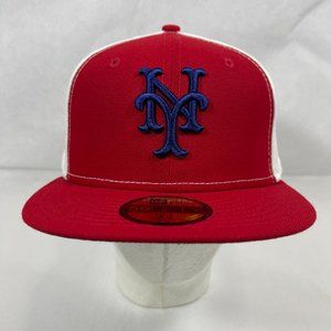 New Era 59Fifty NY METS Red White Blue 1964 ASG PATCH FITTED HAT 7 1/4" GREEN UV